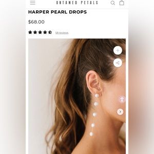 Harper Pearl Drop Earrings from Untamed Petals